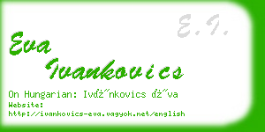 eva ivankovics business card